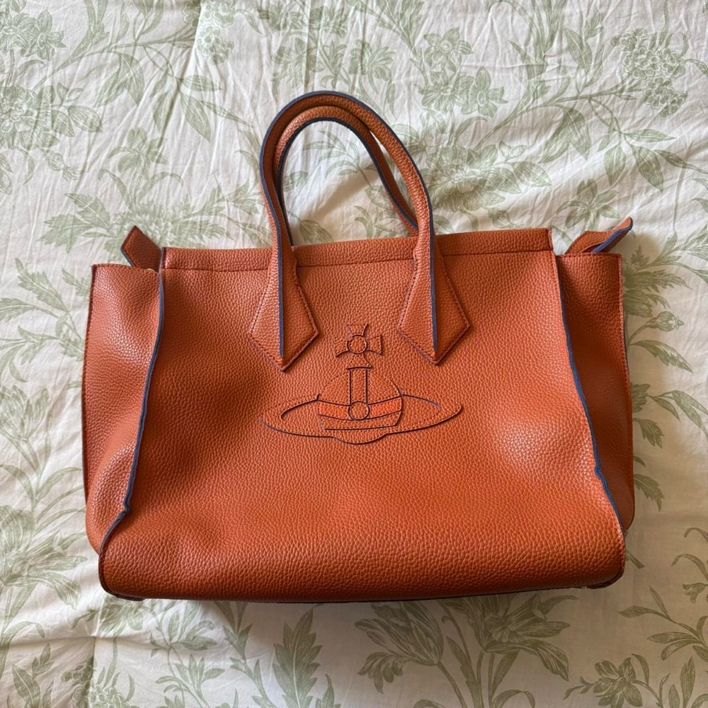 Vivienne Westwood Brown Leather Tote with Embossed Orb - Picture 5 of 8